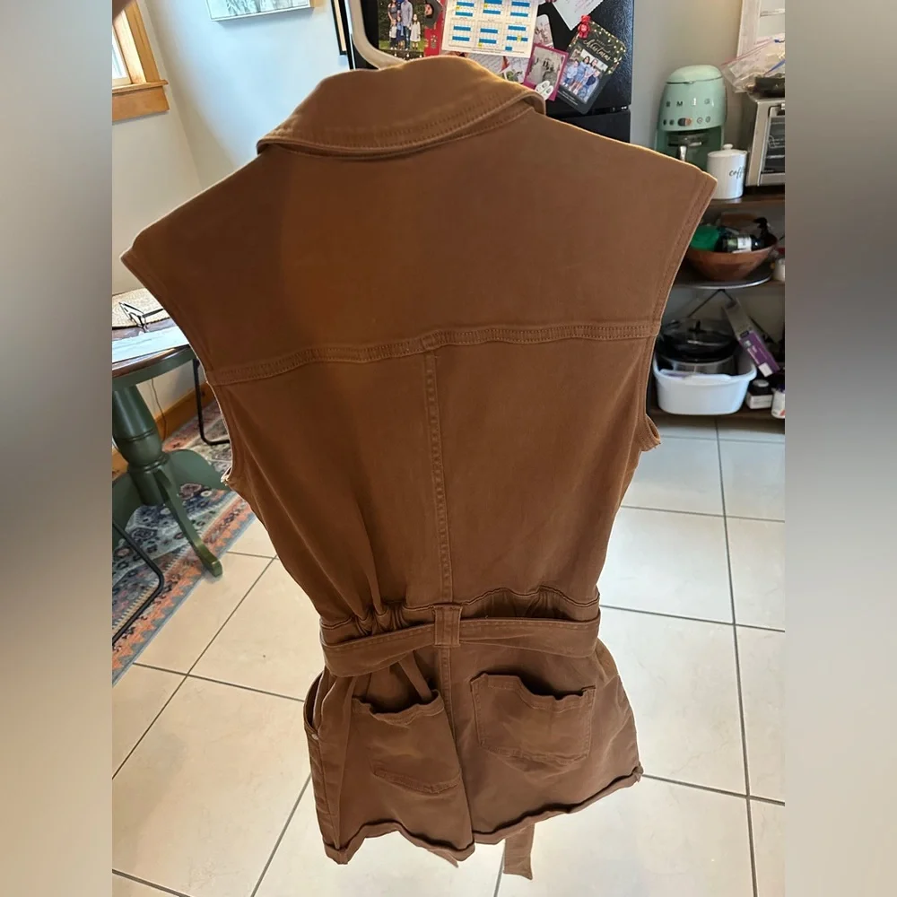 NWT Avec Les Files Brown Sleeveless Utility Jumpsuit - Picture 12 of 14